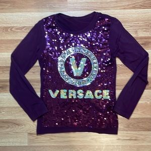 Versace Sequin Burgundy Shirt